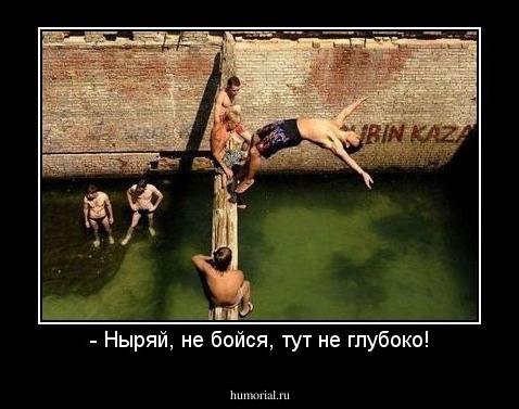 - Ныряй, не бойся, тут не глубоко!