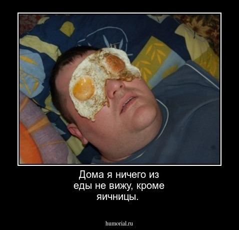 Дома я ничего из еды не вижу, кроме яичницы.