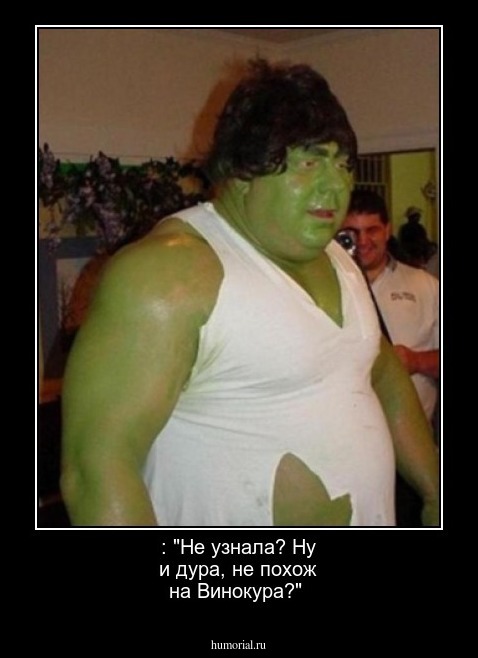 : "Не узнала? Ну и дура,  не похож на Винокура?"