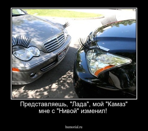 Представляешь, "Лада", мой "Камаз" мне с "Нивой" изменил!