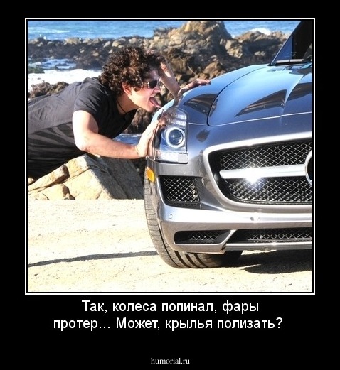 Так, колеса попинал, фары протер... Может, крылья полизать?