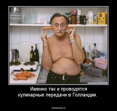 Именно так и проводятся кулинарные передачи в Голландии.