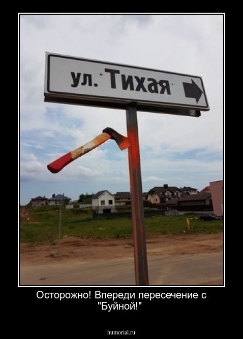  Осторожно! Впереди пересечение с "Буйной!"