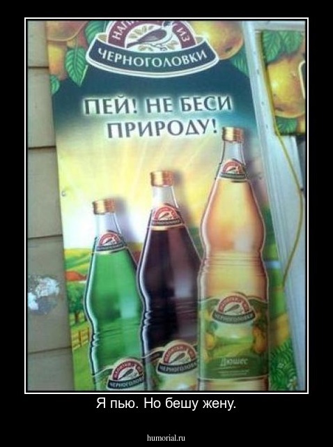 Я пью. Но бешу жену.