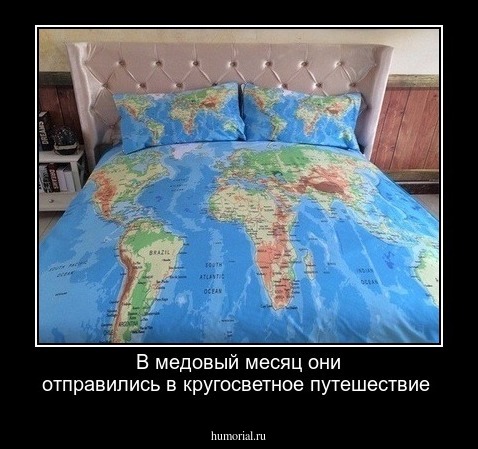 В медовый месяц они отправились в кругосветное путешествие