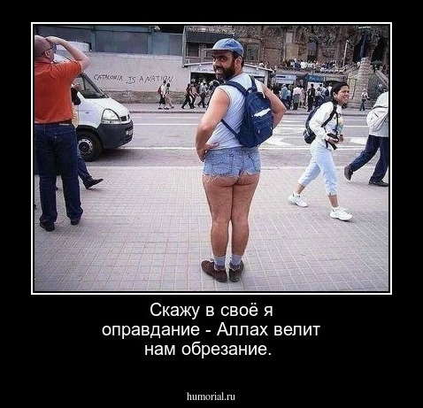 Скажу в своё я оправдание - Аллах велит нам обрезание.