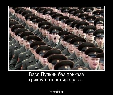  Вася Пупкин без приказа крикнул аж четыре раза.