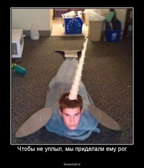 Чтобы не уплыл, мы приделали ему рог