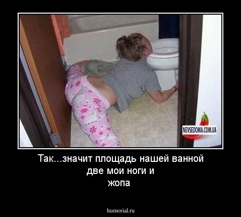 Так...значит площадь нашей  ванной две мои ноги и жопа