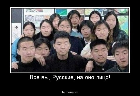 Все вы, Русские, на оно лицо!