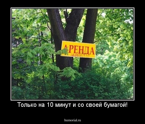 Только на 10 минут и со своей бумагой!