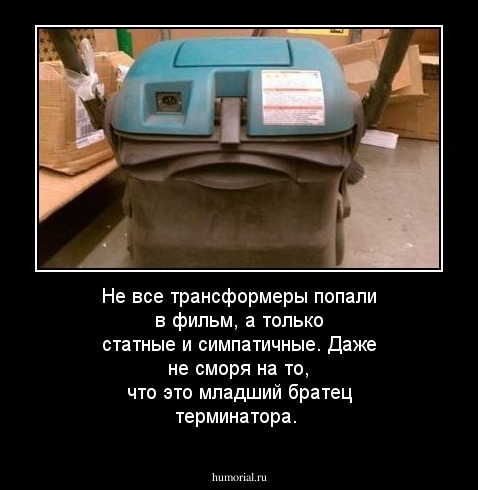 Не все трансформеры попали в фильм, а только статные и симпатичные. Даже не сморя на то, что это младший братец терминатора.