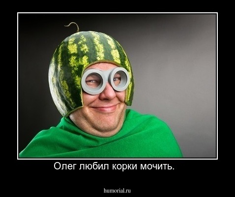 Олег любил корки мочить.  