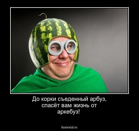 До корки съеденный арбуз, спасёт вам жизнь от аркебуз!