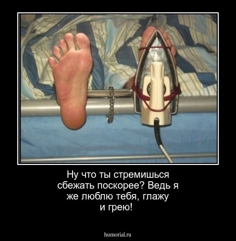 Ну что ты стремишься сбежать поскорее? Ведь я же люблю тебя, глажу и грею!