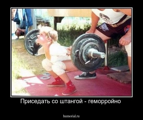 Приседать со штангой - геморройно 