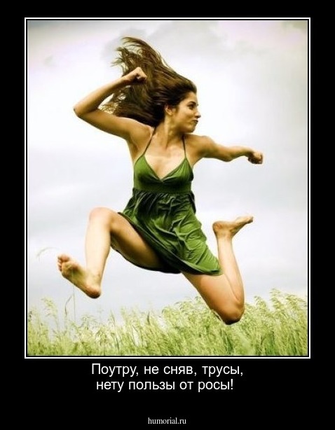  Поутру, не сняв, трусы, нету пользы от росы!