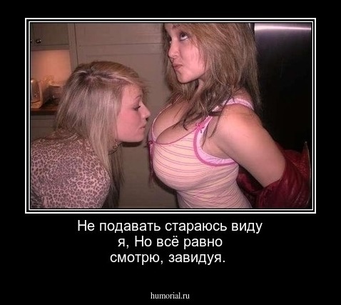 Не подавать стараюсь виду я,
Но всё равно смотрю, завидуя.