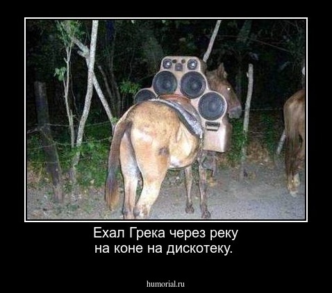  Ехал Грека через реку на коне на дискотеку.