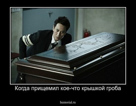 Когда прищемил кое-что крышкой гроба