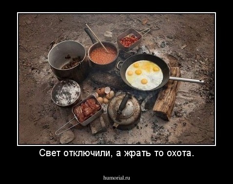 Свет отключили, а жрать то охота.