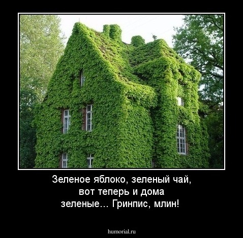 Зеленое яблоко, зеленый чай, вот теперь и дома зеленые... Гринпис, млин!