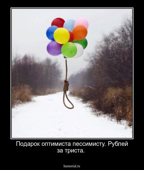  Подарок оптимиста пессимисту. Рублей за триста.