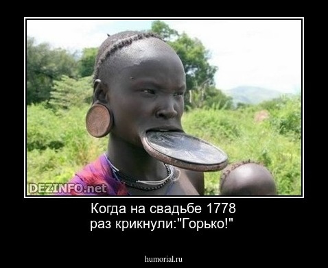 Когда на свадьбе 1778 раз крикнули:"Горько!"