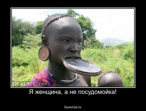 Я женщина, а не посудомойка!