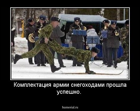 Комплектация армии снегоходами прошла успешно.
