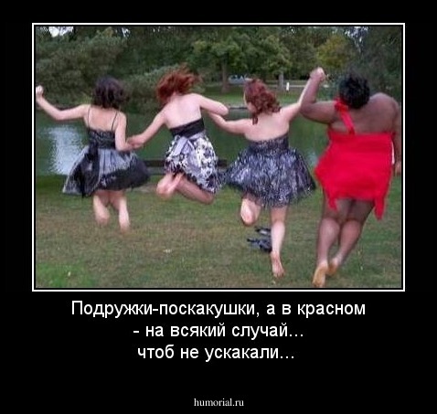Подружки-поскакушки, а в красном - на всякий случай... чтоб не ускакали...