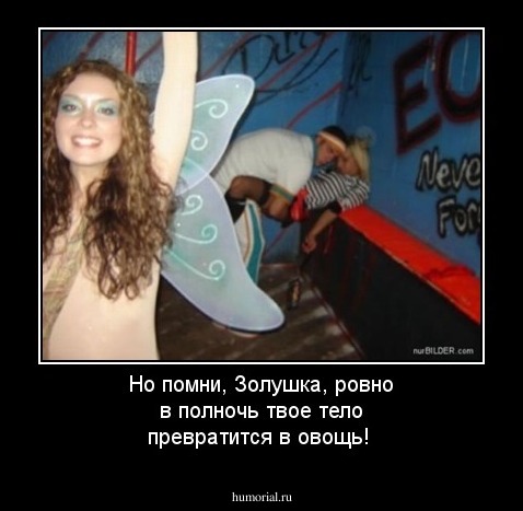 Но помни, Золушка, ровно в полночь твое тело превратится в овощь!