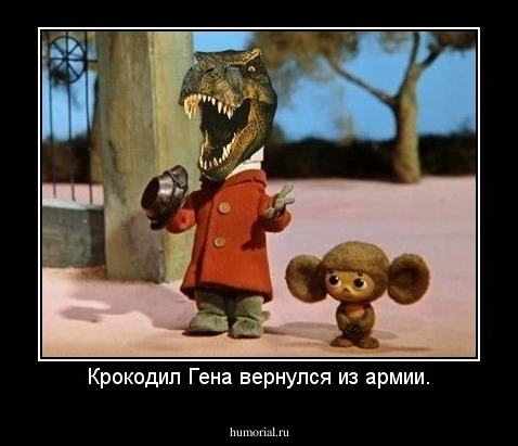 Крокодил Гена вернулся из армии.