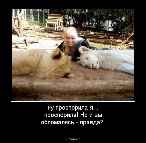 ну проспорила я .. проспорила! Но и вы обломались - правда?