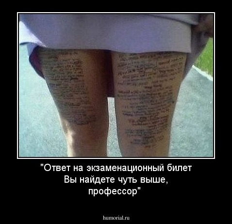"Ответ на экзаменационный билет Вы найдете чуть выше, профессор"