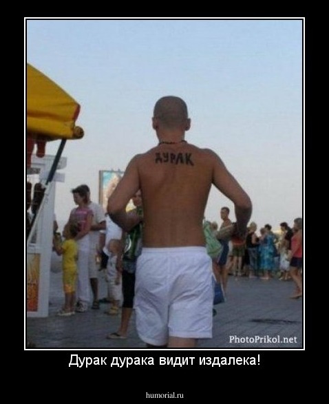 Дурак дурака видит издалека!