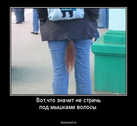 Вот,что значит не стричь под мышками волосы
