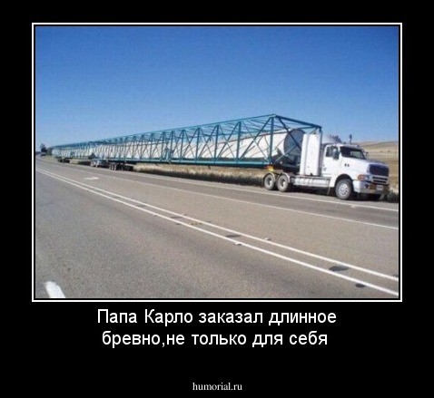 Папа Карло заказал длинное бревно,не только для себя