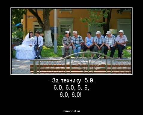 - За технику: 5.9,  6.0,  6.0,  5. 9,  6.0,  6.0!