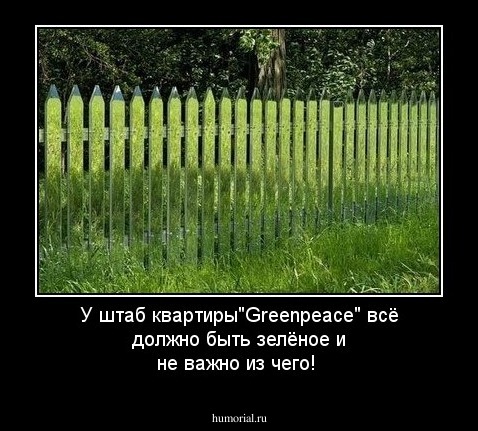 У штаб квартиры"Greenpeace" всё должно быть зелёное и не важно из чего!