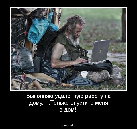 Выполняю удаленную работу на дому. 
...Только впустите меня в дом!