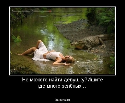 Не можете найти девушку?Ищите где много зелёных...