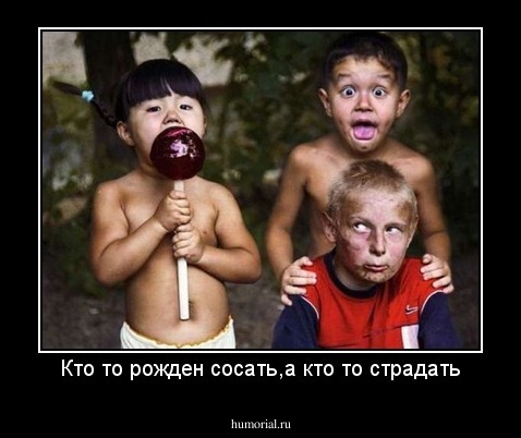 Кто то рожден сосать,а кто то страдать