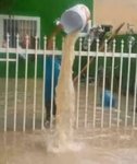 Ну вот, наконец вылил все из ведра,
А то баба злится, идти ей пора.
