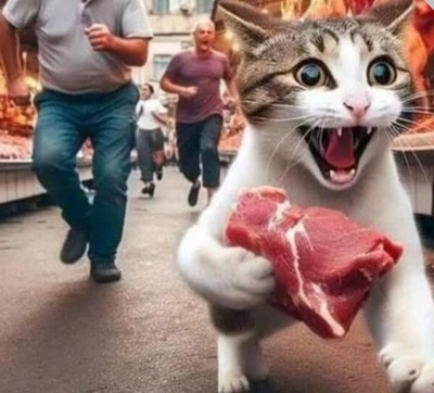 Мужики не поделили кусок мяса, я им помог!
